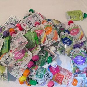 Lot Of 50 Empty Disposable Baby Food Pouches Containers Earths Best Holle Organi
